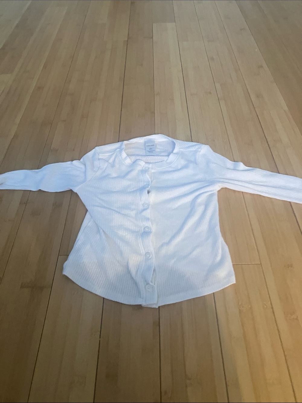 Nordstrom White Ribbed Button-Down Shirt
